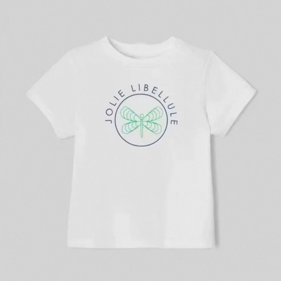 NWT Jacadi France toddler girl boy dragonfly t-shirt white tee childrens - Picture 1 of 3